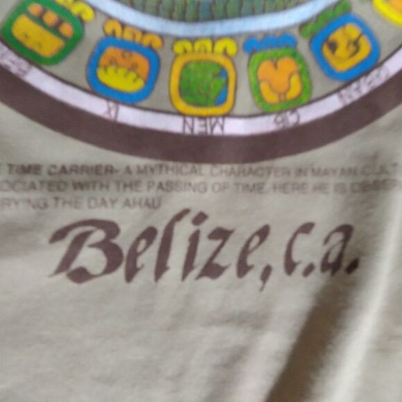 Vintage Time Carrier Mayan Character Belize T-Shirt - Picture 6 of 9